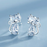Korean New Light Luxury Zircon Moon Star Asymmetric Stud Earrings For Women Crystal Cloud Pearl Earring Girl Jewelry Gifts