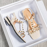 Summer New Model Wear outside rivet leisure Women slippers Fashion Brand Design Low heel sandals shoes Free shipping 41-43
