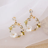 Korean New Light Luxury Zircon Moon Star Asymmetric Stud Earrings For Women Crystal Cloud Pearl Earring Girl Jewelry Gifts