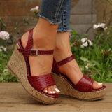 hulianfu Women's Patent Leather Wedge Sandals Ankle Strap Chunky Platform Sandals Women Summer  Thick Sole Non Slip Beach Shoes Woman