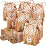 45 Pieces Festive Mini Gingerbread House Paper Gift Bags - Perfect for Parties and Holidays, No Electricity Required