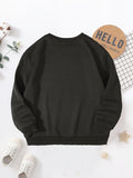 Boys' Cozy Fleece-Lined Christmas Sweatshirt with Santa & Friends Print - Casual Long Sleeve Pullover for Fall/Winter