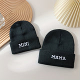 Parent-Child Set Soft Touch Cotton Beanie - Skullies & Beanies for Women, Stylish Solid Color Knitted Hat, Elasticity, Lightweight, Versatile Headwear, Caps for All Seasons, Daily Wear, Outdoor Activities