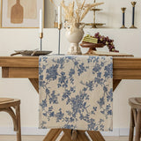 1pc American Retro Orchid Printed Rectangular Table Runner, Single-Layer Pastoral Style Sideboard Shoe Cabinet Dust Cover for Dining Table Decor and Room Decor