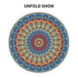 1pc Vibrant Mandala Round Tablecloth - Waterproof Circular Patio Dining Table Cover for Backyard BBQ Picnic - 60 Inch Boho Chic Home Kitchen Decoration with Easy Clean and Stain Resistant Features