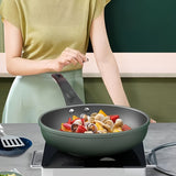 9.5-Inch Premium Non-Stick Cast Iron Skillet with Mirror Satin Finish, Thick Base, and Green Handle - Dishwasher Safe, Compatible with Smooth Surface Non-Induction Stovetops for Cooking Eggs, Steak, Pancakes