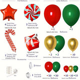 Christmas Balloons Garland Arch Kit - Red Green Gold Confetti Balloons With Candy Mylar Balloons For Christmas Holiday Candy Theme Baby Shower Birthday Xmas Party