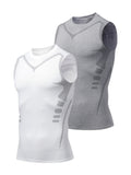 Buy 1 Get 1 Free, total of 2 pcs Men's Premium Quick-Dry Tank Top - Breathable Crew Neck Sleeveless Compression Vest with Moisture-Wicking Fabric, Four-Way Stretch, and Anti-Odor Technology - Ideal for Sports Events, Fitness Training, Ball Games, and Outd