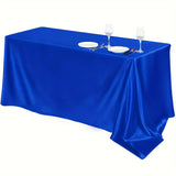 1pc Luxury Polyester Rectangle Tablecloth - Waterproof and Oil-Proof Satin Tablecover for Picnic, Holiday Party, Home Decor, Camping, and Wedding Banquet - Easy to Clean, Stain Resistant, and Durable Table Cloth with Simple Style Design