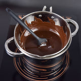 1 Set Double Boiler Pot Set - 1250ML/1.1QT Mixing Bowl, 2200ML/2QT 304 Stainless Steel Pot, Silicone Spatula for Melting Chocolate, Candy, Candle, Soap, Wax, Cooking, and Baking Needs