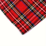 10 Pcs Festive Red Plaid Reusable Cotton Drawstring Bags - Perfect for Wedding, Birthday, Christmas, and More Decorative Occasions