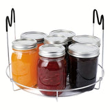 1pc 12-Inch Multipurpose Stainless Steel Canning Rack with Silicone Grip – Perfect for Mason Jars, Kitchen Organizer, Steam Canning & Pressure Canning