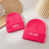 Parent-Child Set Soft Touch Cotton Beanie - Skullies & Beanies for Women, Stylish Solid Color Knitted Hat, Elasticity, Lightweight, Versatile Headwear, Caps for All Seasons, Daily Wear, Outdoor Activities