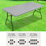 1pc Baroque Vinyl Rectangle Table Cover - Waterproof Tablecloths with Elastic Edge and Fleece Backing for Picnic, Camping, Outdoor Use, Decorative Home Supplies with Easy Clean and Durable Performance