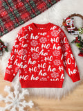 Boys' Christmas Sweater, Red Knit Pullover with 