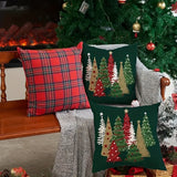 2-Pack Christmas Tree Throw Pillow Covers, Traditional Style Polyester Decorative Cushion Cases with Zipper Closure, Machine Washable, Woven for Home Bedroom, Living Room Sofa, Porch Patio, and Outdoor Car Decor (Insert Not Included)