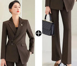 Senior Office Lady Suit For Women Work Wear Unique Design Blazer Formal Slim Fit Pant Sets Female Solid Outfits 2 Piece 240127
