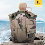 Camping Outdoor Multi-functional Kettle, Three-in-one Thermal Insulation Camouflage Kettle, With Oxford Cloth 304 Stainless Steel Liner, Suitable For Outdoor, Mountaineering, Hiking, Travel