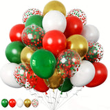 25-Piece Christmas Balloon Set with Confetti - Patriotic Themed Round Latex Balloons for Wedding, New Year, Graduation, Bridal Shower - Ideal for Indoor & Outdoor Holiday Decorations