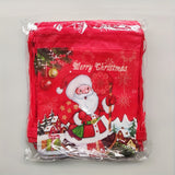 12pcs Santa Claus Drawstring Gift Bags - Festive Christmas Non-Woven Storage Pouches in Red & Blue with Ribbon Accents for Holiday Party Favors