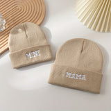 Parent-Child Set Soft Touch Cotton Beanie - Skullies & Beanies for Women, Stylish Solid Color Knitted Hat, Elasticity, Lightweight, Versatile Headwear, Caps for All Seasons, Daily Wear, Outdoor Activities