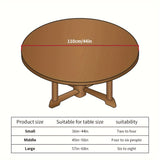 1pc Round Waterproof Vinyl Tablecloth with Elastic Edge and Flannel Backing - Easy to Clean, Wipeable, and Durable - Perfect for Indoor and Outdoor Use on Patios, Terraces, and Gardens