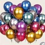 48-Pack Premium Glossy Metallic Balloons for Weddings, Birthdays, New Year, Valentine's Day & Christmas - Versatile Celebration Decor for All Occasions - Emulsion Balloons for Ages 14+