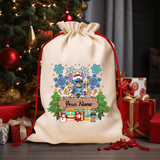 Custom Disney Stitch Christmas Drawstring Bag - Personalized Name, Cartoon Animal Print, Perfect for Holiday Gifts & Party Favors