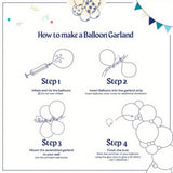 137pcs Princess Winter Snowflake Balloon Garland Kit - Includes Pink, Silvery & White Latex and Foil Balloons for Christmas, Birthdays, Anniversaries, New Year's & More - Easy Setup with Ribbons & Glue Dots