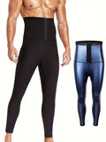 Men's Sauna Sweat Slimming Body Shaper Waist Trainer Workout Compression Shapewear Pants Gym Running Leggings For Weight Loss