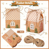45 Pieces Festive Mini Gingerbread House Paper Gift Bags - Perfect for Parties and Holidays, No Electricity Required
