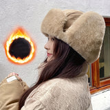Winter Sports Bomber Hat Unisex - Polyester 100% Warm Earflap Pilot Cap with Buckle Closure, Lightweight, Non-Stretch, Knitted Craftsmanship, No Power Needed