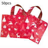 20/50pcs Christmas Theme Reusable Shopping Bags - Durable Plastic Gift Bags with Snowflake Design, Perfect for Gifts & Party Favors, Retail Store Fixed Equipment, for Holiday Celebrations / All Users, Festive Packaging Solutions
