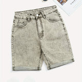 Ultra-Stretch Peach Skinny Denim Shorts - Flattering Roll-Up Hem, Fashion-Forward Style for Womens Casual Wardrobe