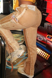 hulianfu - Khaki Casual Solid Patchwork Regular High Waist Conventional Patchwork Jeans
