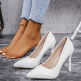 Stylish Solid Color Pointed-Toe Pumps - Elegant Slip-On Design, Shallow Mouth, High Heels for Work, Office, Party, Dressy Occasions - Comfortable, Versatile, and Chic Women's Shoes