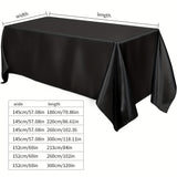 1pc, Satin Tablecloth, Color Ding Table Cover, Rectangular Bright Silk Table Cloth, Smooth Fabric Table Decor, Suitable For Wedding Banquet Party Events