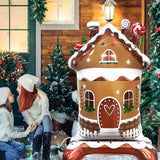 1pc Gingerbread House Balloon, Aluminum Foil, Stand-Up Base, Christmas Castle Design, Festive Party Decor, New Year & Christmas Celebration, No Power Required, Home & Kitchen Supplies