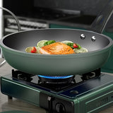 9.5-Inch Premium Non-Stick Cast Iron Skillet with Mirror Satin Finish, Thick Base, and Green Handle - Dishwasher Safe, Compatible with Smooth Surface Non-Induction Stovetops for Cooking Eggs, Steak, Pancakes