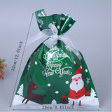 10pcs Large Christmas Drawstring Gift Bags - Durable PVC, Perfect for Holiday Goodies & Presents, Christmas Gift Bags