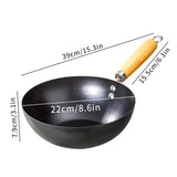 1pc Small Iron Pot, Traditional Chinese Wok, One Person Eating Uncoated Mini Non Stick Wok, Suitable For Gas Stoves And Stoves, Kitchen Utensils, And Kitchen Utensils