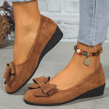 Chic Bowknot Wedge Heels - Lightweight, Comfortable, Slip-On Platform Shoes for Women - Perfect for Casual Daily Wear, Outdoor Activities, and Special Occasions