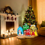 10pcs Large Christmas Drawstring Gift Bags - Durable PVC, Perfect for Holiday Goodies & Presents, Christmas Gift Bags