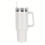 40oz Large Capacity Double-Walled Vacuum Insulated Cup - Premium Stainless Steel Tumbler with Ergonomic Handle, Leak-Proof Straw Lid, and Sweat-Free Design - Perfect for Outdoor Enthusiasts, Commuters, and Adventurers on-the-go!