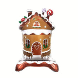 1pc Gingerbread House Balloon, Aluminum Foil, Stand-Up Base, Christmas Castle Design, Festive Party Decor, New Year & Christmas Celebration, No Power Required, Home & Kitchen Supplies