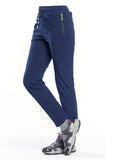High-Waisted Climbing Pants for Women - Moisture-Wicking, Four-Way Stretch, Zippered Pockets, Drawstring Waistband, Breathable, Quick-Drying, Outdoor Sports Activewear for Hiking, Mountaineering, and Fitness Enthusiasts