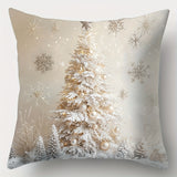 Christmas Cheer 4pcs Throw Pillow Cover Set - Soft & Cozy Snowflake & Wreath Design for Living Room and Bedroom Decor, Perfect Holiday Home Accent (Inserts Not Included)