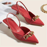 Elegant Slingback Kitten Heels – Versatile Pointed Toe, Comfortable Low Stiletto, Chic All-Season Style