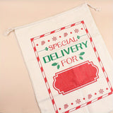 Christmas Burlap Drawstring Gift Bag - Large Festive Print Design With Twine Accessory for Holiday Party Decor, Candy and Present Packaging (18.89in x 25.9in) - Pack of X