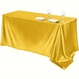 1pc Luxury Polyester Rectangle Tablecloth - Waterproof and Oil-Proof Satin Tablecover for Picnic, Holiday Party, Home Decor, Camping, and Wedding Banquet - Easy to Clean, Stain Resistant, and Durable Table Cloth with Simple Style Design